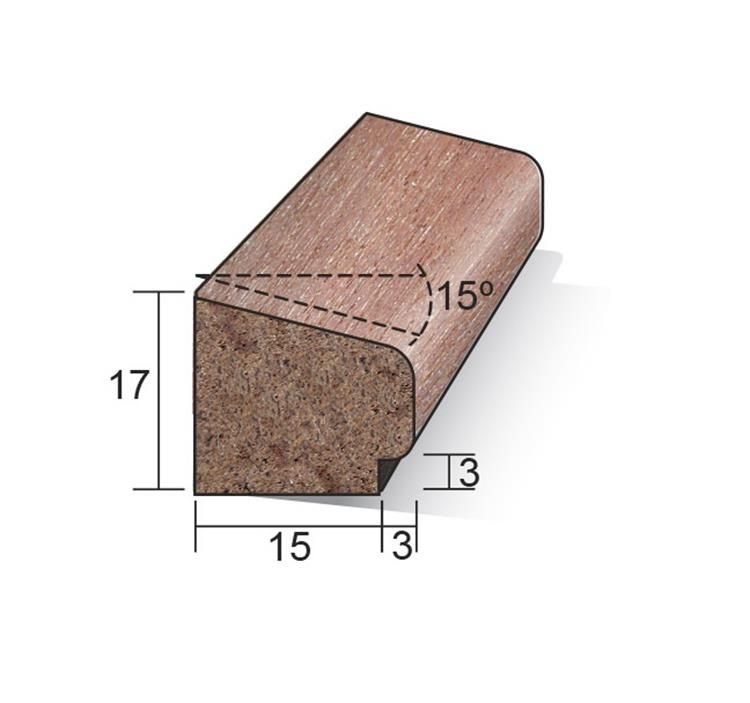 Meranti glaslat type A15 met sponning - wit gegrond